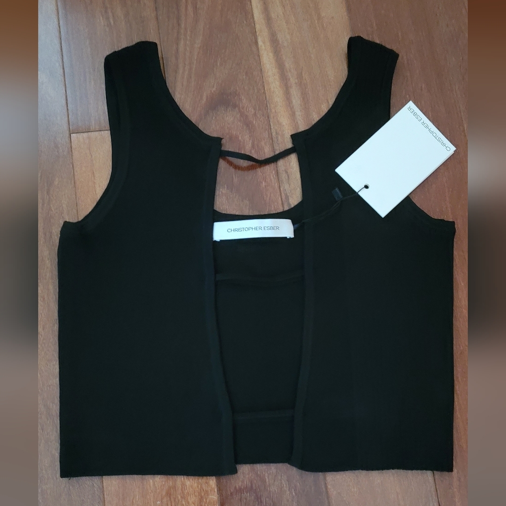 Christopher Esber Black Lattice top